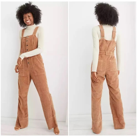 NWT Aerie Kick Flare Corduroy Overalls - Picture 3 of 13